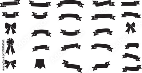 Elegant Ribbons and Bows for Classic Decorative Design Elements