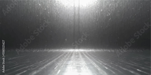 Abstract metallic light background with silver brushed steel texture and radiant rays pattern