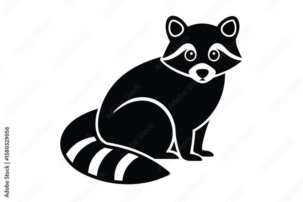 Obraz premium raccoon sitting vector icon