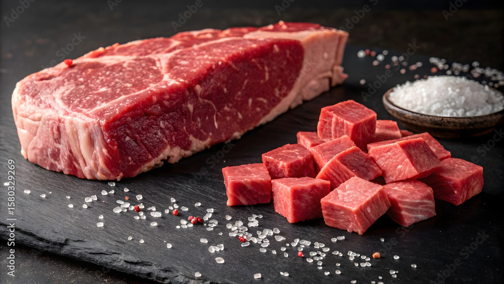Fototapeta premium raw meat on a cutting board