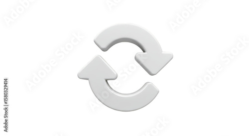 Recycle Refresh 3d Rendered Arrows Circular Rotating on White