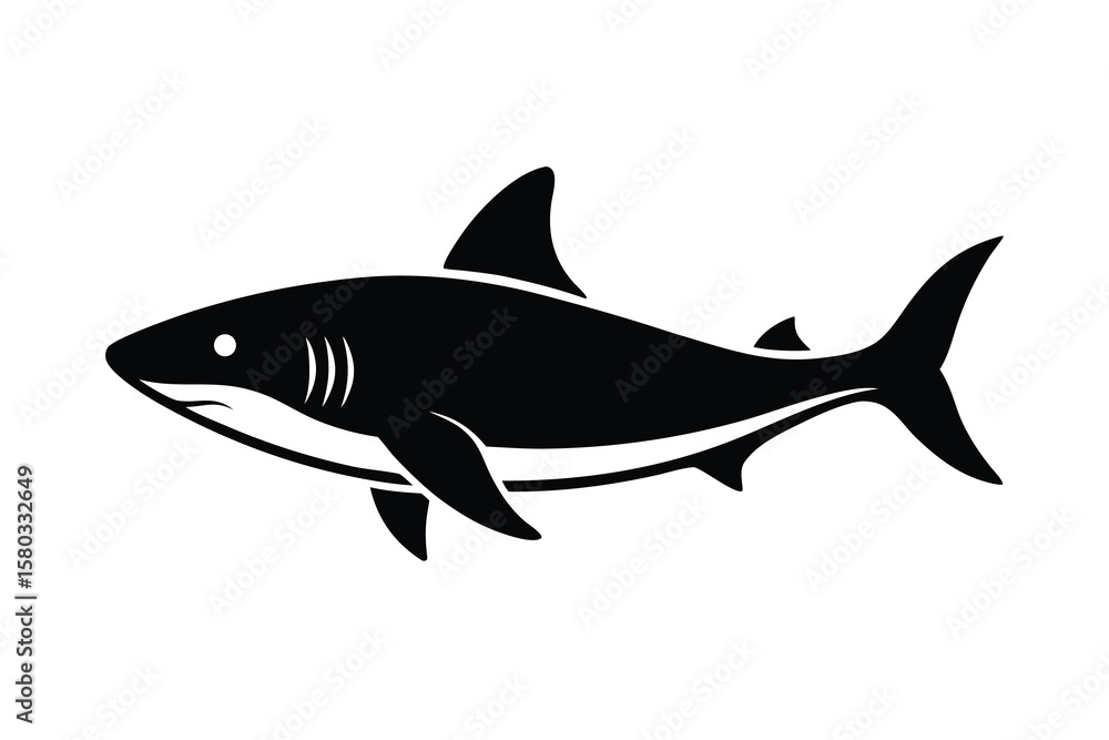 Obraz premium shark swimming vector icon