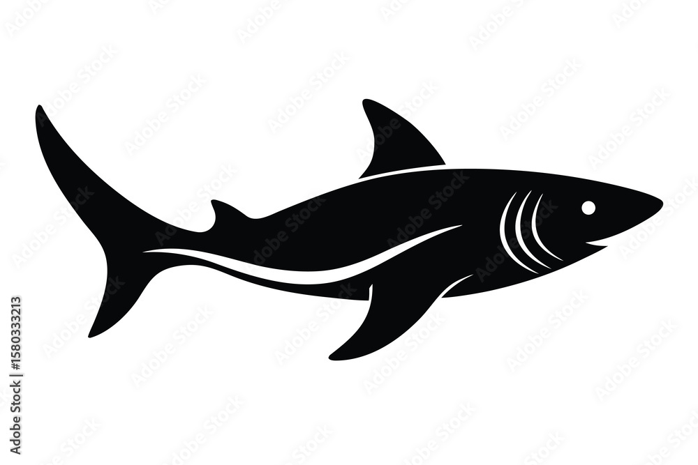 Obraz premium shark swimming vector icon