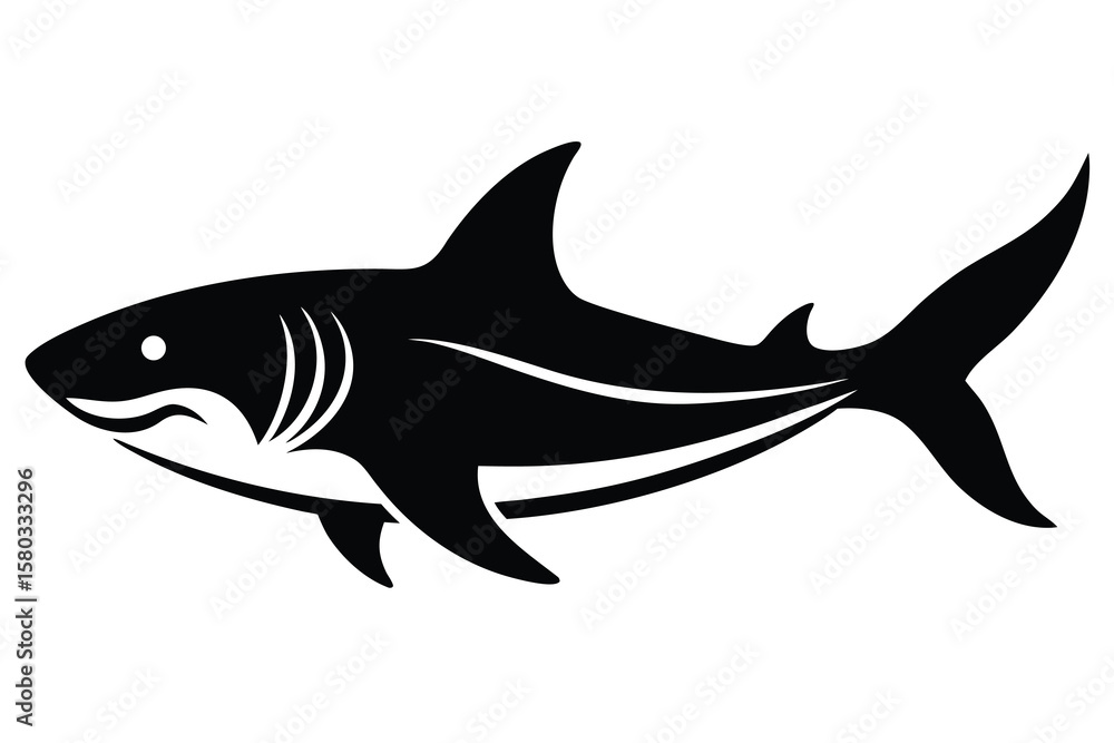 Obraz premium shark swimming vector icon