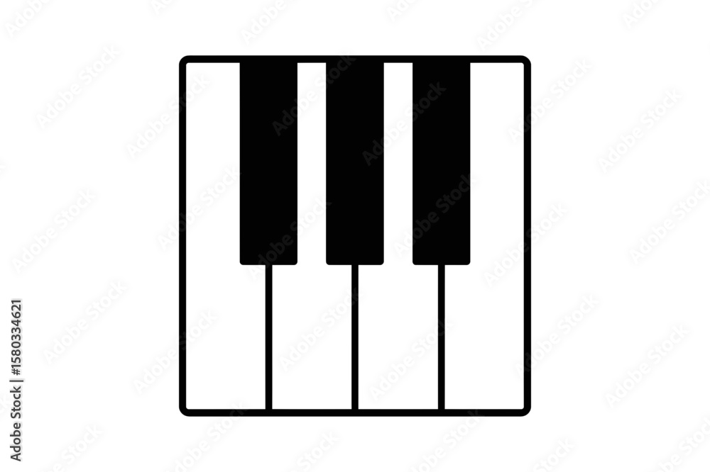Naklejka premium Simple illustration of piano keys in black and white
