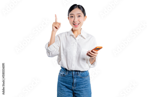 A young Asian woman has a 