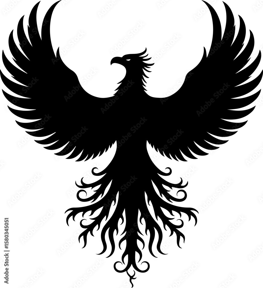 Fototapeta premium Rise Eternal: Tribal Phoenix Flame tattoo tribal Vector bndle 