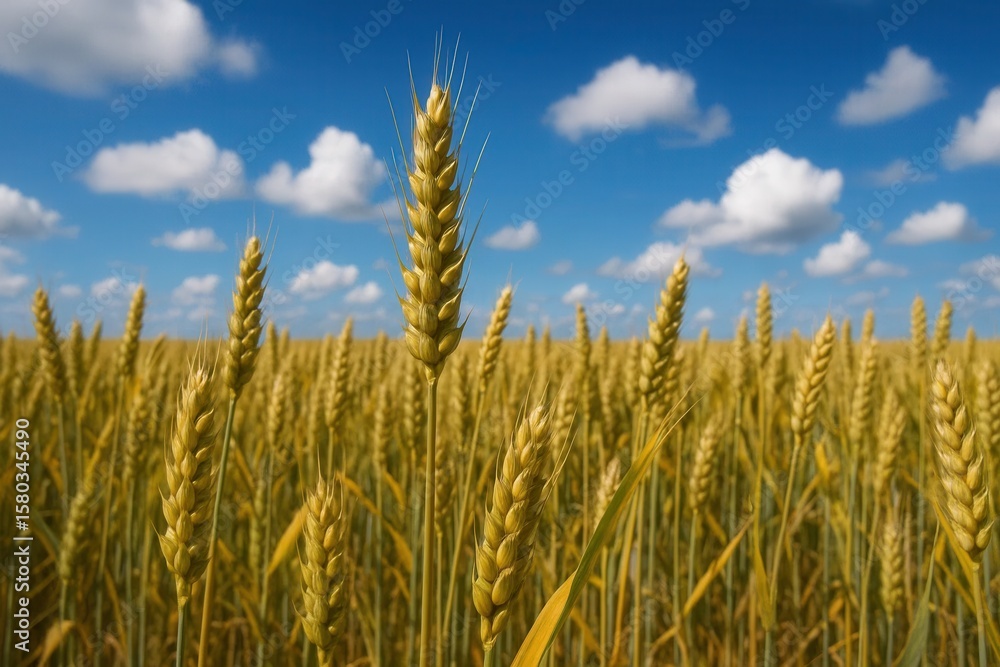 A Field of Golden Wheat on a Sunny Day A Field of Golden Wheat on a Sunny Day