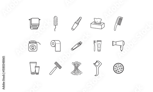 Bathroom hygiene personal care items vector