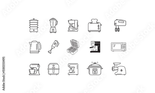 Kitchen appliances collection blender coffee