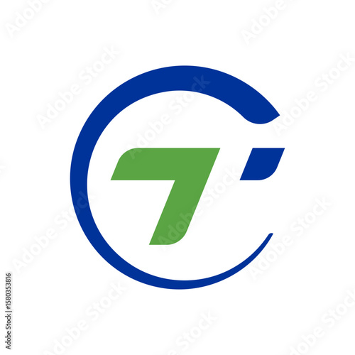 A dynamic circular logo in blue, featuring a stylized green Free Download A dynamic circular logo in blue, featuring a stylized green