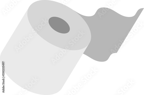 A minimalist graphic of a toilet paper roll against a vibrant blue backdrop.  The designs clean lines and simple colors evoke a sense of freshness and hygiene.