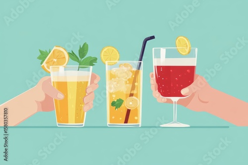 Stop alcohol concept, person refusing to drink alcohol, making a healthy lifestyle choice, Generative AI