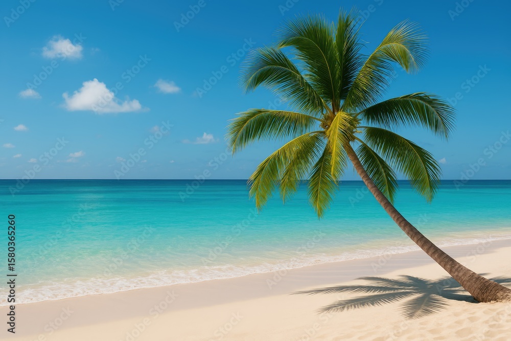 Tropical paradise with palm trees and sandy shores Tropical paradise with palm trees and sandy shores