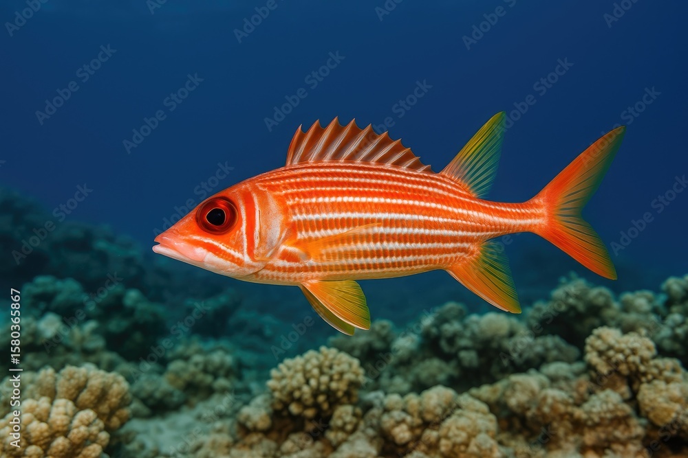 Fototapeta premium Unique Marine Species: Long-Jawed Squirrelfish in the Red Sea Region
