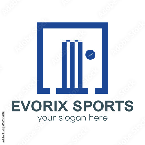 Sports Cricket Logo For Tournament Vector Illustration Eps.10 - Cricket Tournament for Men and Women Logo Vector
