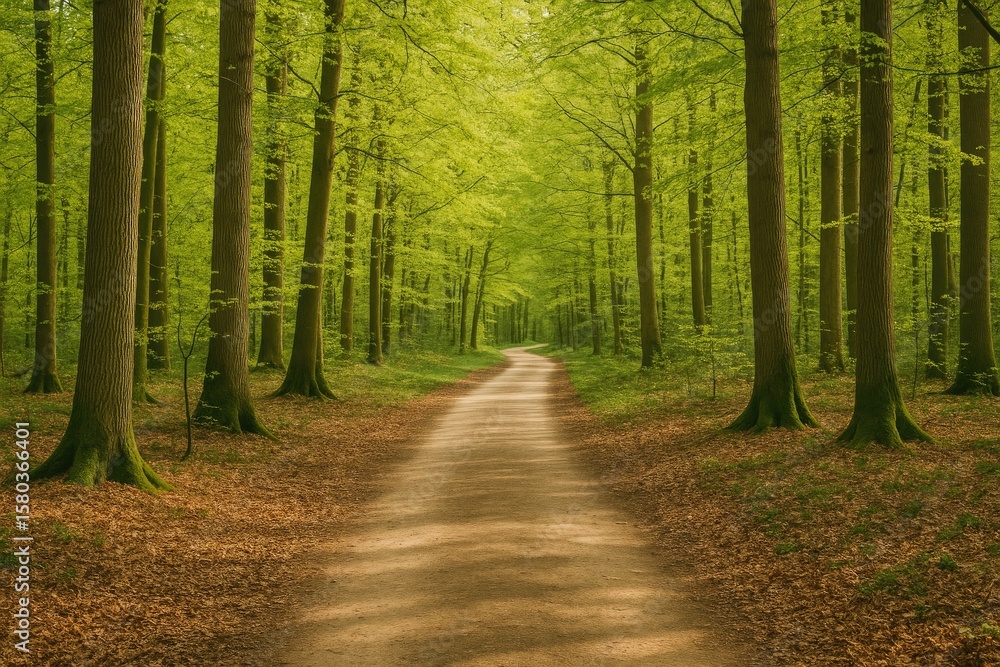 Walking through a woodland trail in the UK Walking through a woodland trail in the UK