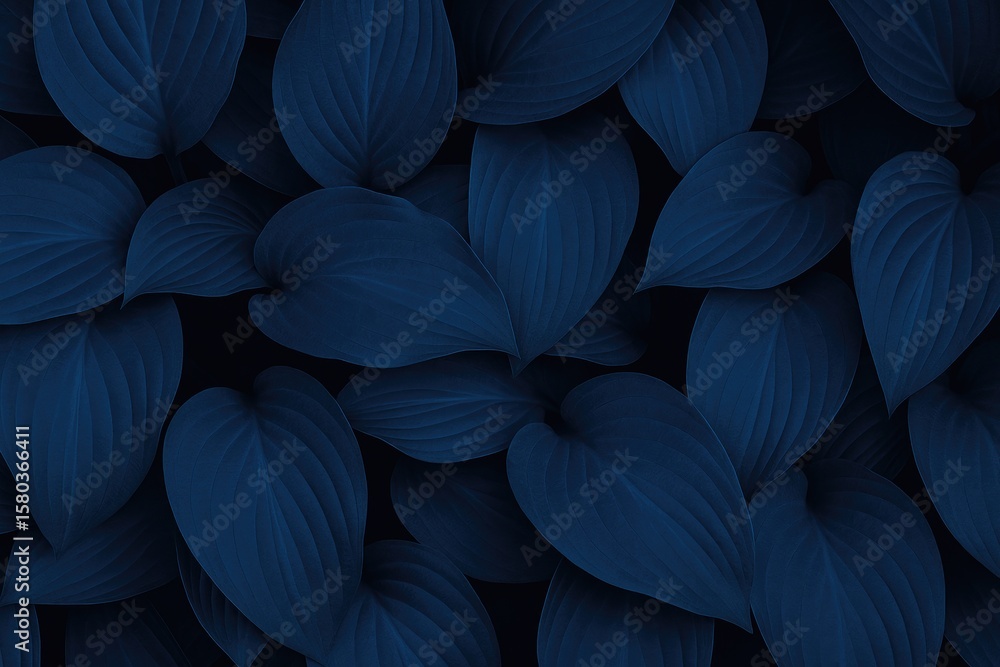 Dark blue leafy background design