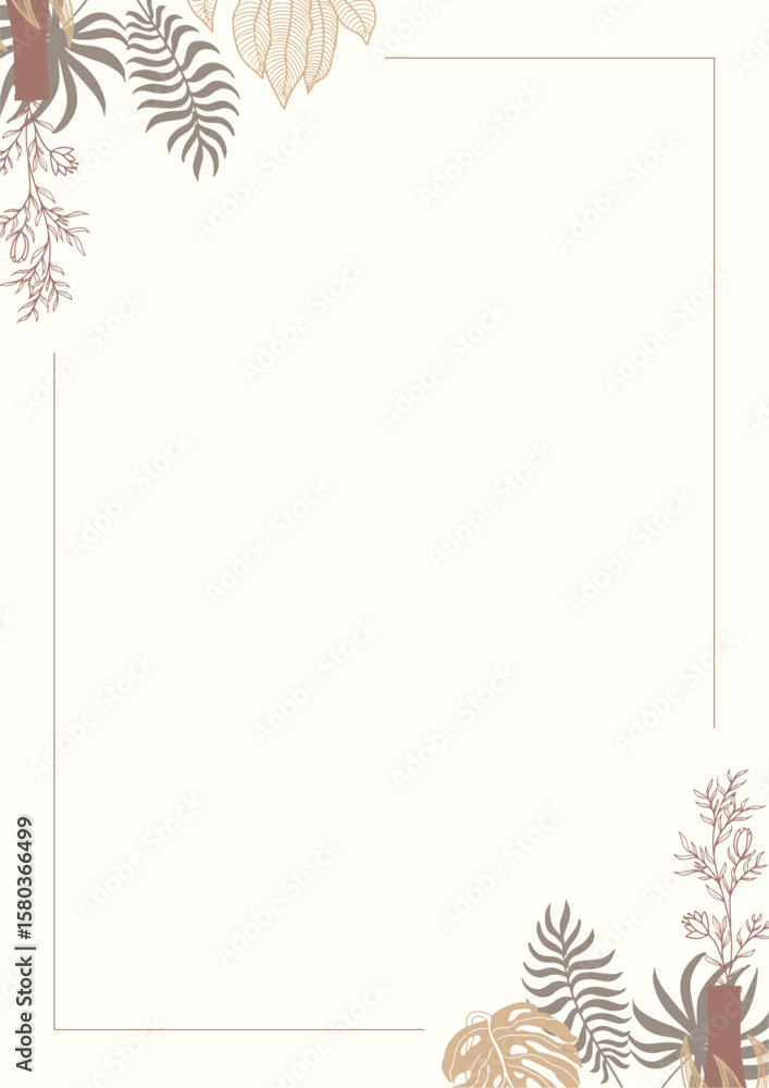 Obraz premium botanical floral frame template design background
