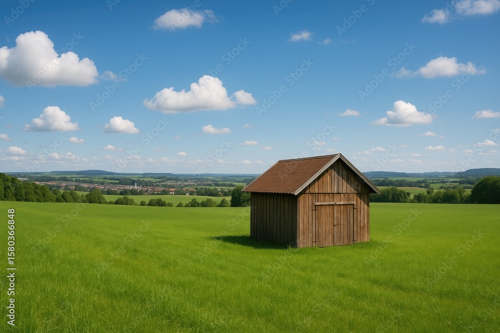 Obraz premium Small barn built with cost-effective methods