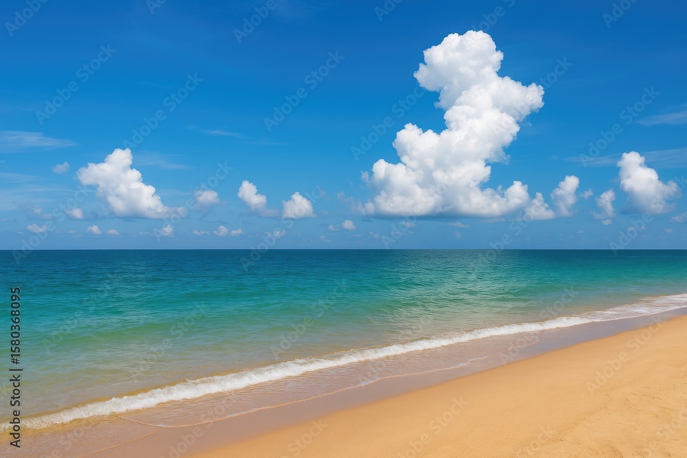 Fototapeta premium Beachside brunch with clear blue sky in the background