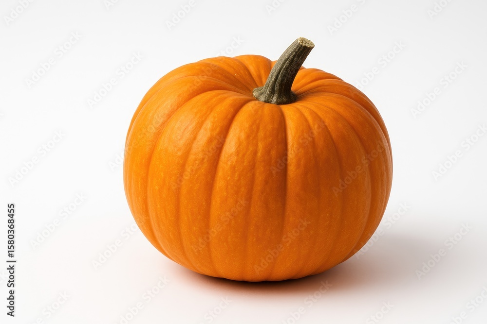 White background with an orange pumpkin White background with an orange pumpkin