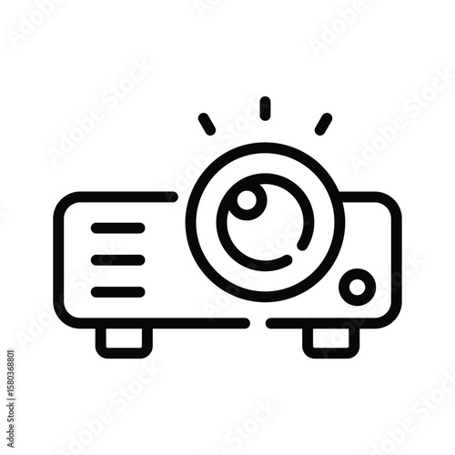 Trendy outline icon representing digital projector setup