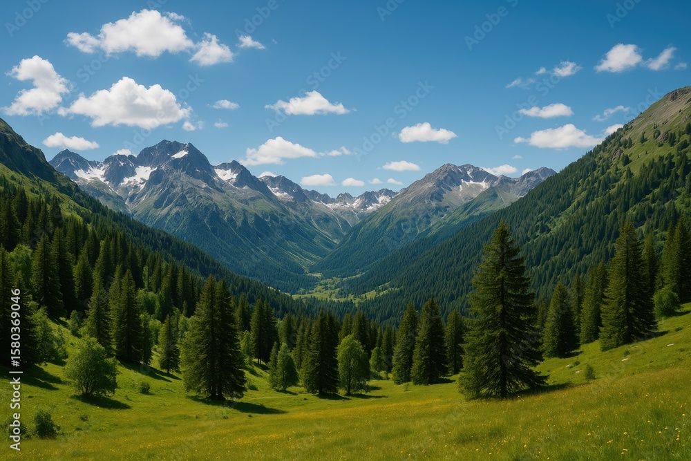 Fototapeta premium Early summer mountain scenery