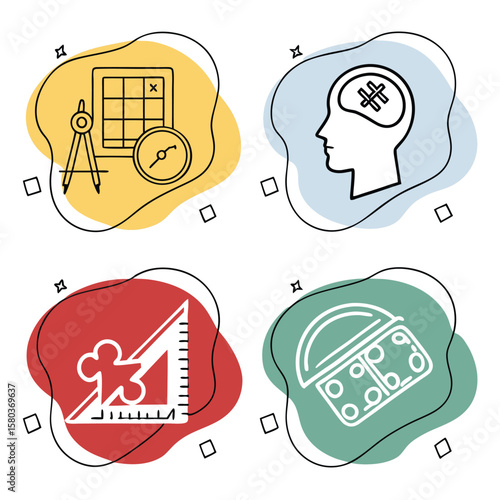 Abstract educational icons set