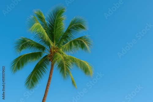 Wallpaper Mural A tall palm tree extends its lush green fronds toward the clear blue sky. Torontodigital.ca
