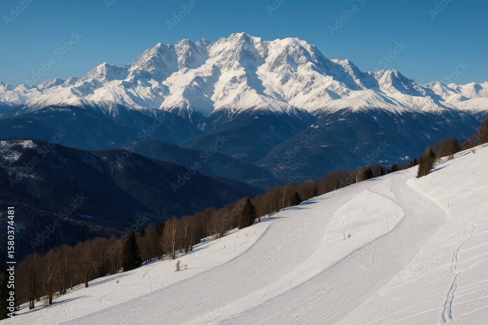 View from Mottarone of Monte Rosa's peak with its crown View from Mottarone of Monte Rosa's peak with its crown