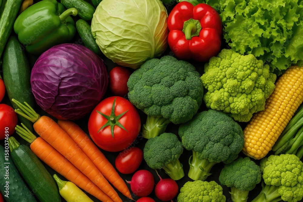 Colorful mixed vegetables featuring cabbage-based ingredients Colorful mixed vegetables featuring cabbage-based ingredients