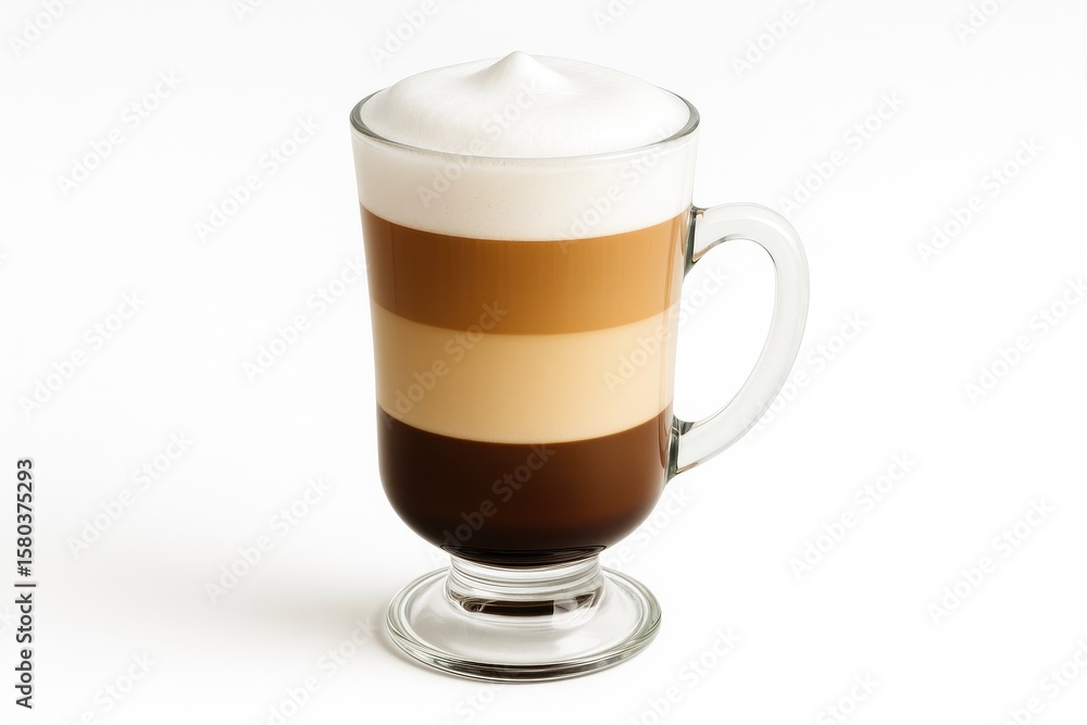 Stacked coffee beverage on a plain white background Stacked coffee beverage on a plain white background