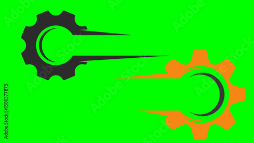 Gear Logo images Illustration Design on green background
