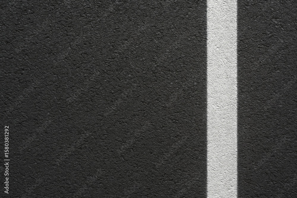 Fototapeta premium Fresh asphalt surface featuring a white line