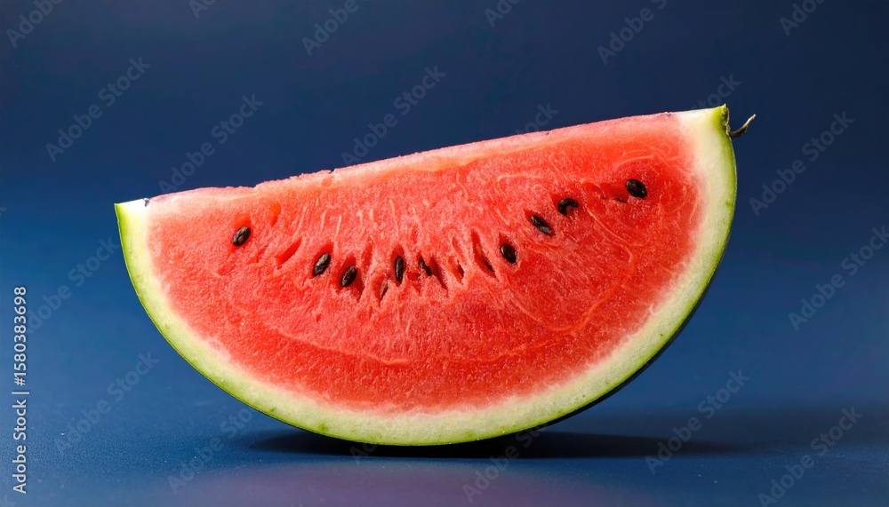 Watermelon slice on blue background Watermelon slice on blue background