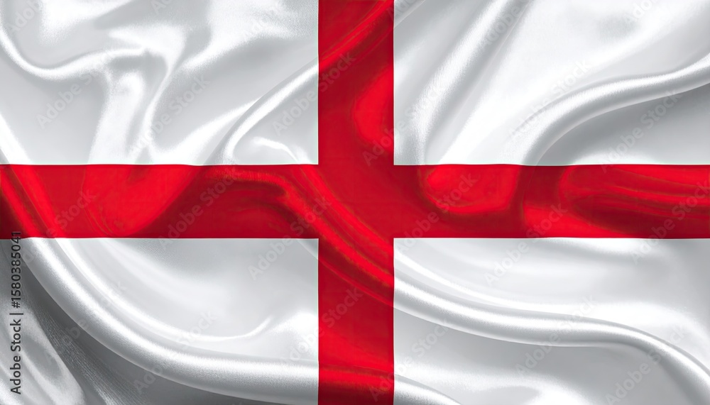 Fototapeta premium Waving flag with red cross (1)