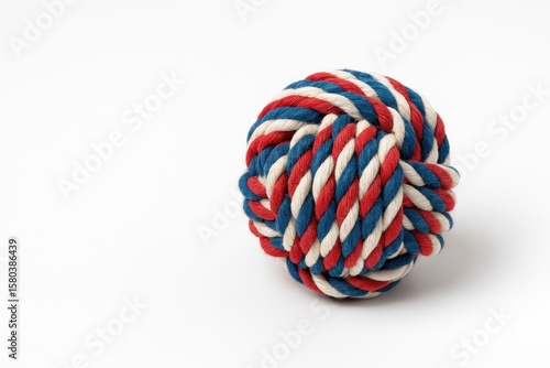 Wallpaper Mural Vibrant Hemp Rope Toy Ball for Pets on White Surface Torontodigital.ca