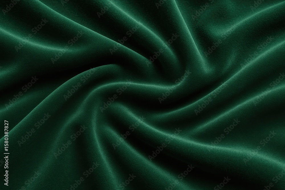 Fototapeta premium Luxurious velvet upholstery in deep hunter green for outdoor furniture, transforming your online presence with a touch of elegance.