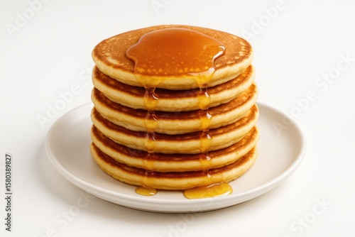 Wallpaper Mural A stack of fluffy pancakes drizzled with honey on a white dish Torontodigital.ca