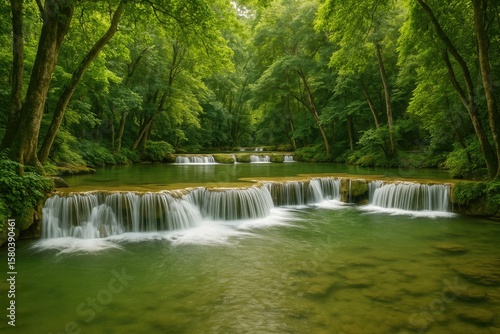 Scenic view of a waterfall surrounded by lush tropical forest in a national park