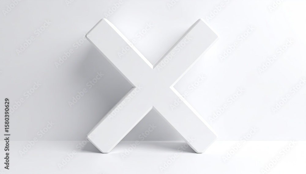 Obraz premium White capital letter X