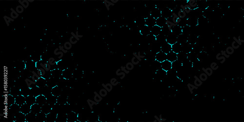 Hexagonal cyberspace green background. Hexagon grid tech pattern.