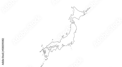 Simple line drawing map of Japan's archipelago.