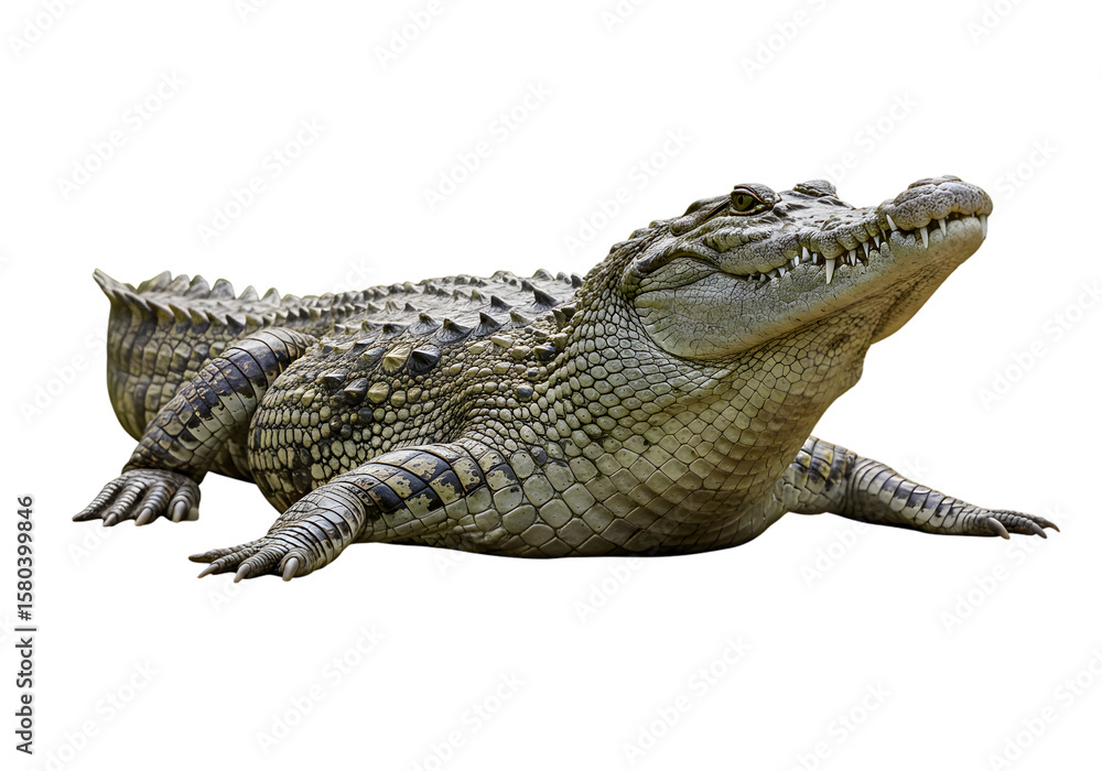 Naklejka premium Isolated Crocodile Reptile Animal In Transparent Background