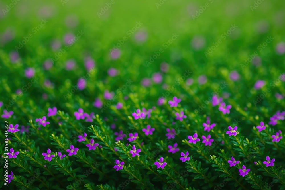 Obraz premium Blooming of the Taiwanese ornamental shrub scientifically known as Cuphea hyssopifolia