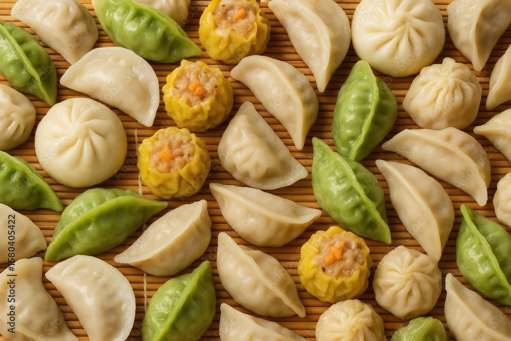 Fototapeta premium Different Types of Chinese Dumplings