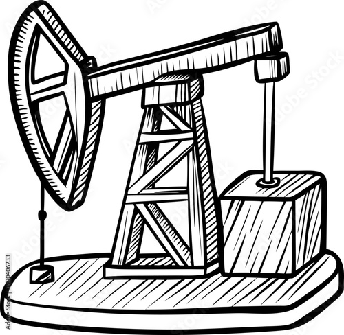 Oil pump jack mechanism, energy extraction industrial machine petroleum equipment for fuel, crude oil production
