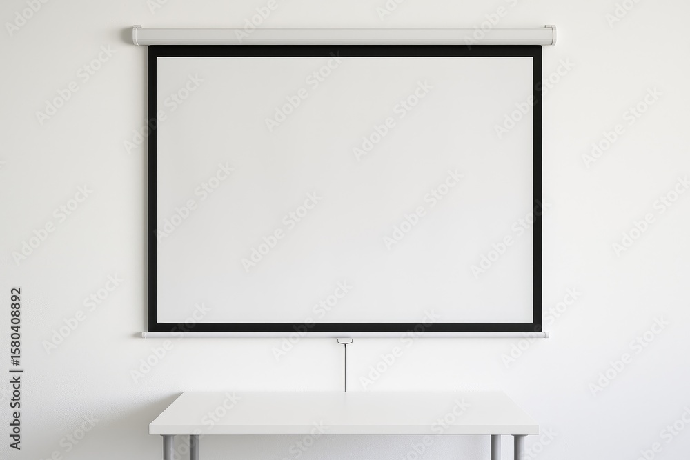 Fototapeta premium Installation Guide for Wall-Mounted Projector Screens with Matte White Finish