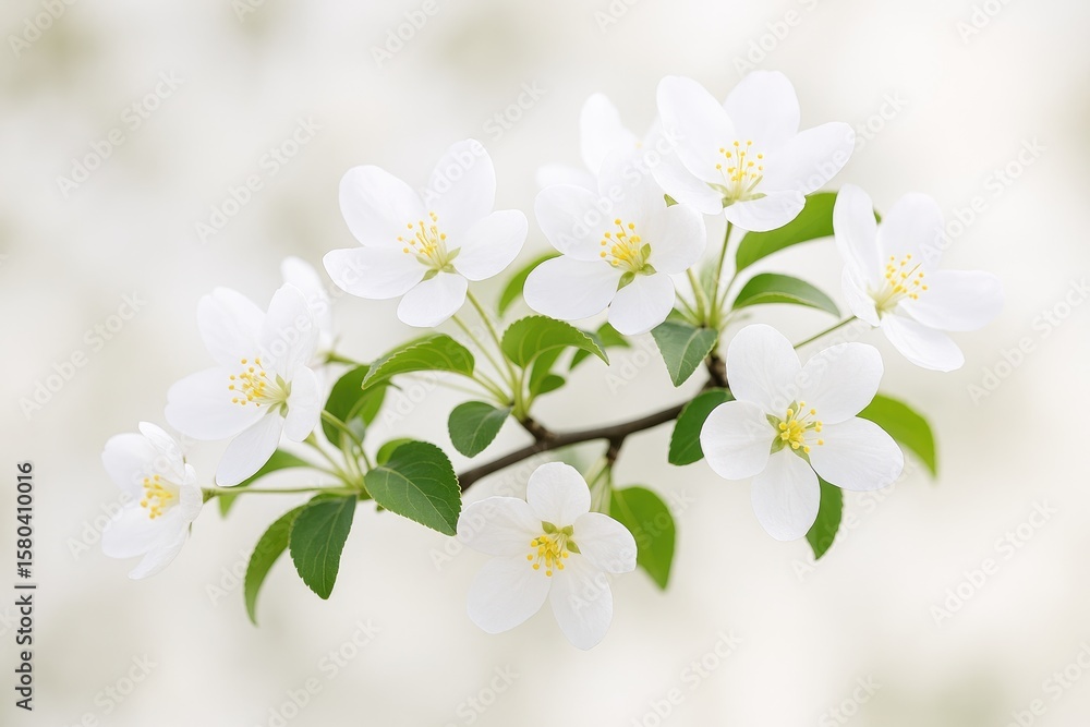 Obraz premium Close-up of lilac flower stems on an apple tree with blurred background